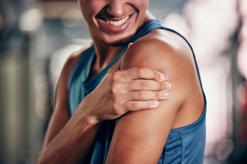 fitness arm and muscle exercise injury of workout
